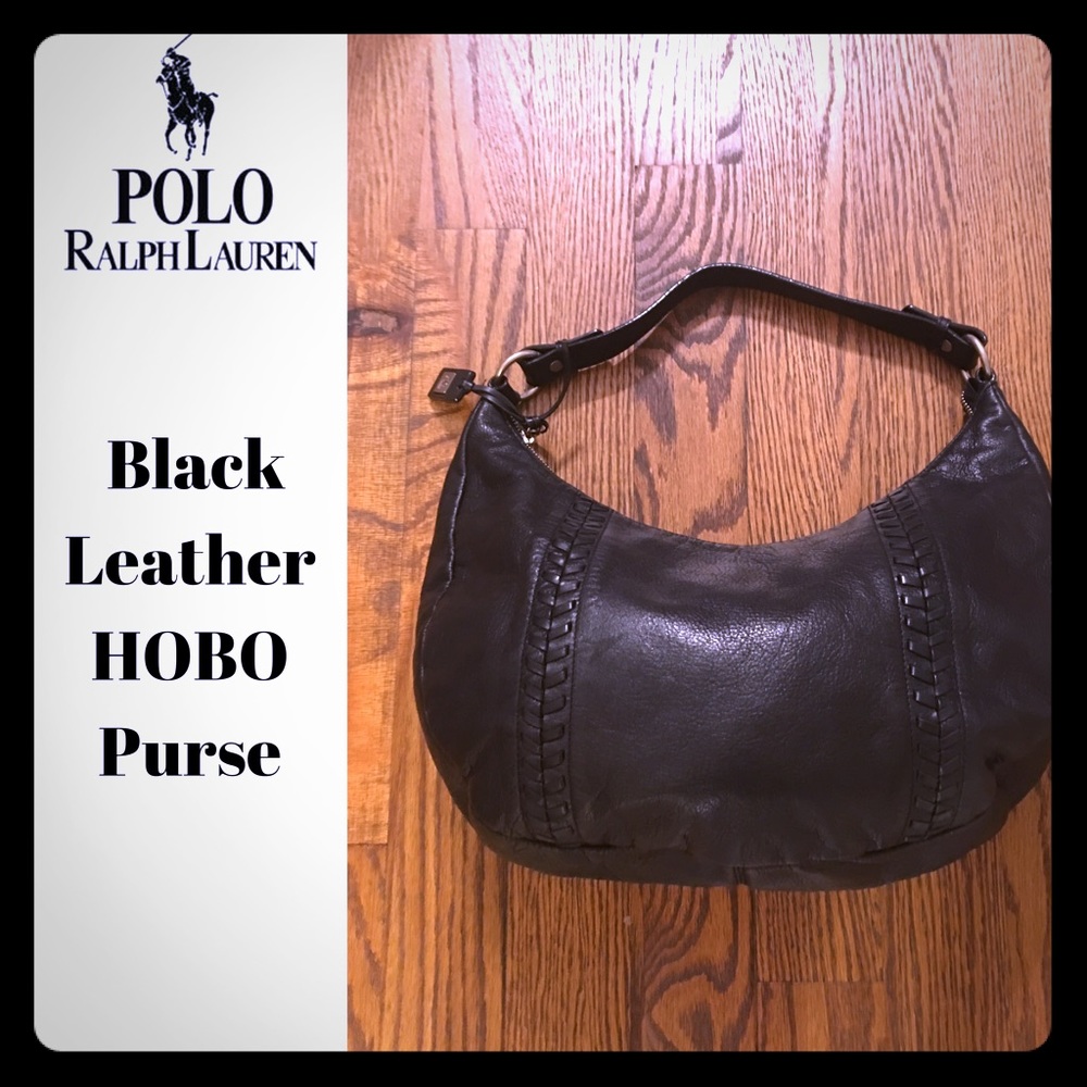 Ralph Lauren Black Leather Hobo Purse